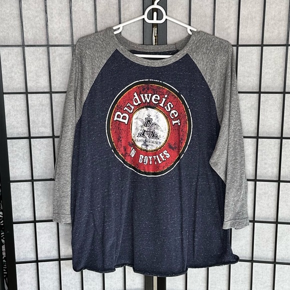 Anheuser Busch Budweiser in Bottles Men's Jersey Shirt XL Blue Gray - Picture 5 of 5